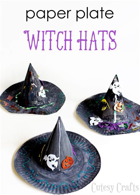 Crafty paper plate witch hat